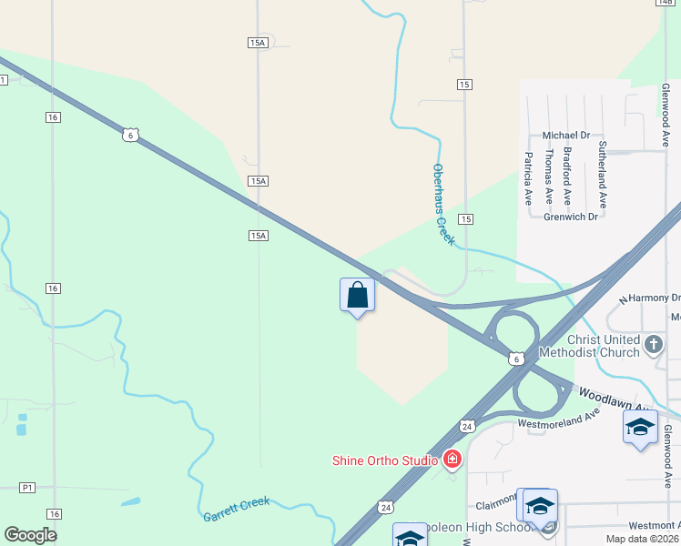 map of restaurants, bars, coffee shops, grocery stores, and more near 15 U.S. 6 in Napoleon