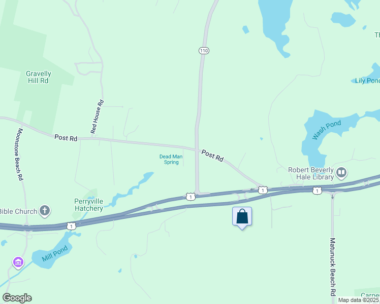 map of restaurants, bars, coffee shops, grocery stores, and more near 2172 Post Road in South Kingstown