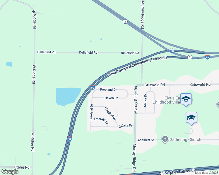 map of restaurants, bars, coffee shops, grocery stores, and more near 42926 Crestlane Drive in Elyria