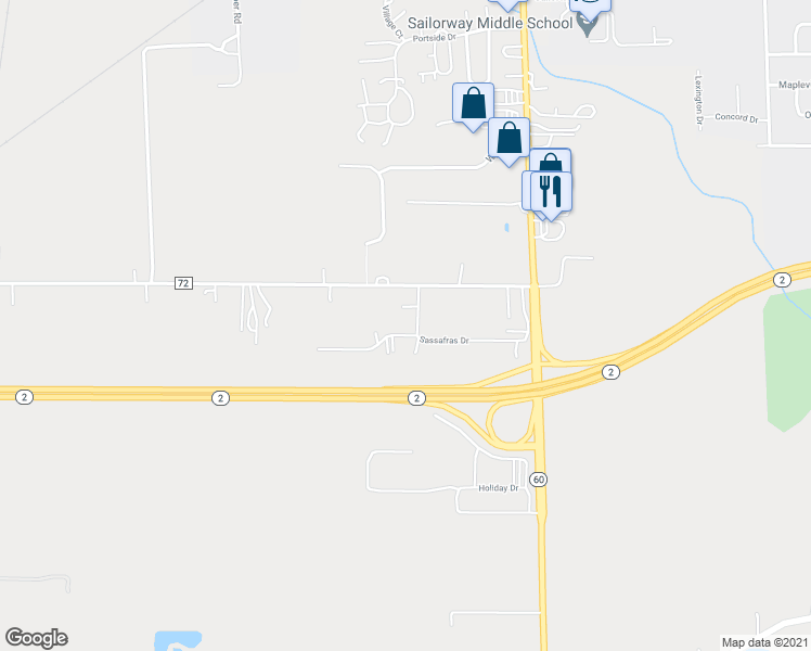 map of restaurants, bars, coffee shops, grocery stores, and more near 2019 Hickory Dr in Vermilion