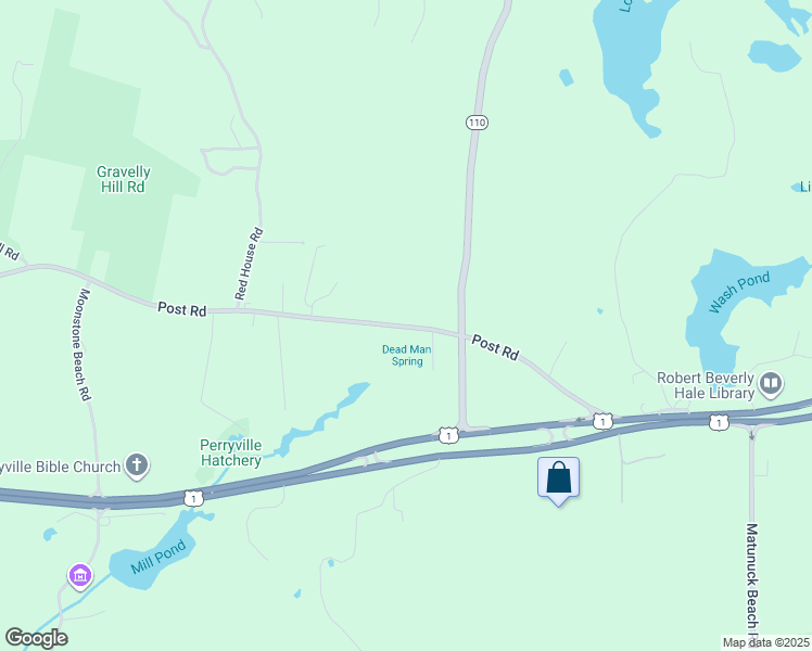 map of restaurants, bars, coffee shops, grocery stores, and more near 2215 Post Road in South Kingstown