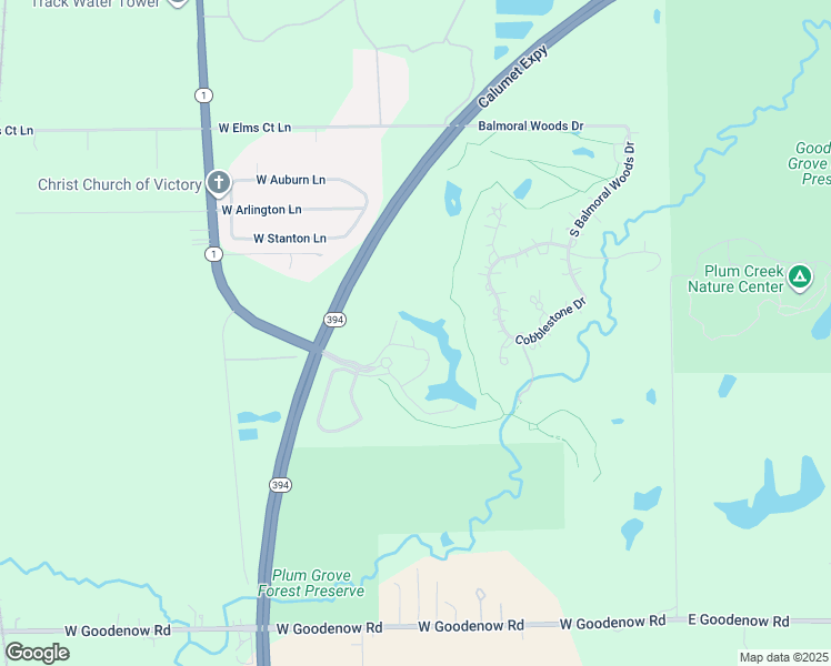 map of restaurants, bars, coffee shops, grocery stores, and more near 11 Village Woods Drive in Crete
