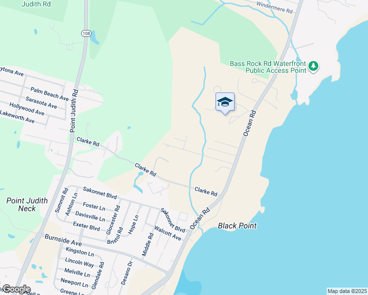 map of restaurants, bars, coffee shops, grocery stores, and more near 53A Baltimore Avenue in Narragansett