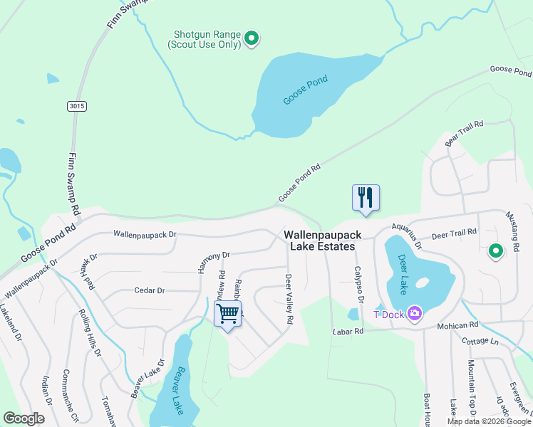 map of restaurants, bars, coffee shops, grocery stores, and more near 1008 Goose Pond Road in Lake Ariel