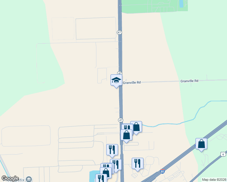 map of restaurants, bars, coffee shops, grocery stores, and more near 4040 North Division Street in Morris