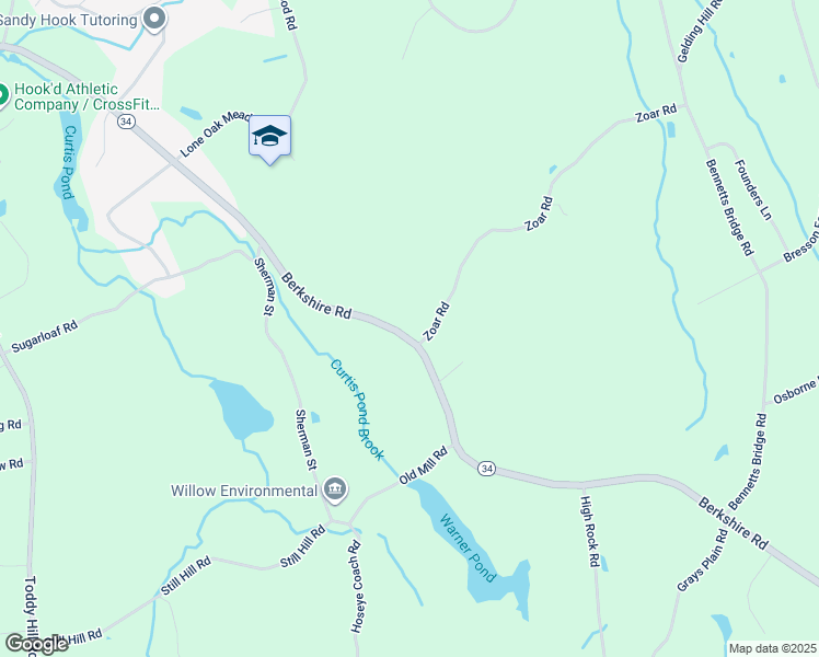 map of restaurants, bars, coffee shops, grocery stores, and more near 109 Berkshire Road in Newtown
