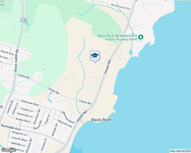 map of restaurants, bars, coffee shops, grocery stores, and more near 10 Rhode Island Avenue in Narragansett