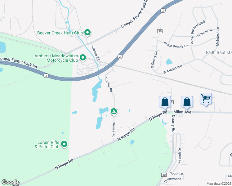 map of restaurants, bars, coffee shops, grocery stores, and more near 301 Crosse Road in Amherst