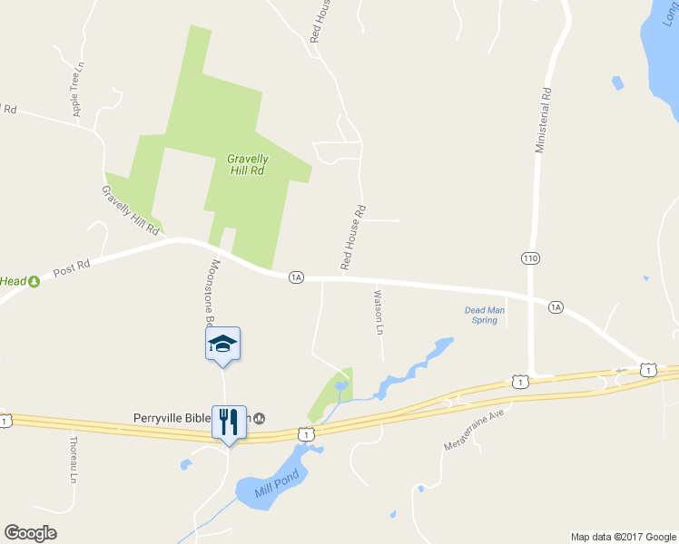 map of restaurants, bars, coffee shops, grocery stores, and more near 2403 Post Rd in South Kingstown