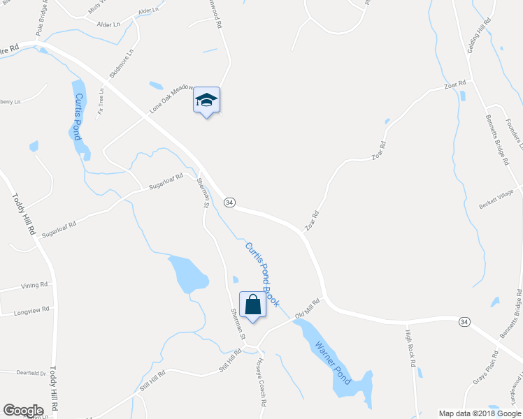 map of restaurants, bars, coffee shops, grocery stores, and more near 107 Berkshire Road in Newtown