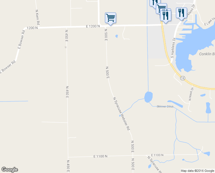 map of restaurants, bars, coffee shops, grocery stores, and more near 11531 North Syracuse Webster Road in Syracuse