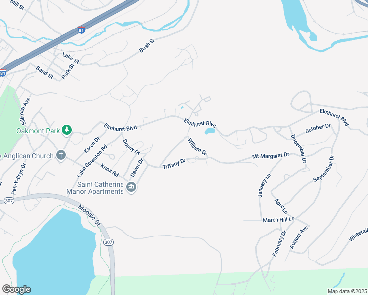 map of restaurants, bars, coffee shops, grocery stores, and more near 5 Baldassari Drive in Scranton