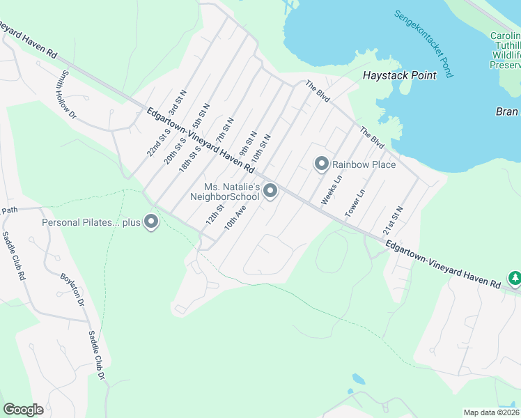 map of restaurants, bars, coffee shops, grocery stores, and more near 19 Jernegan Avenue in Edgartown