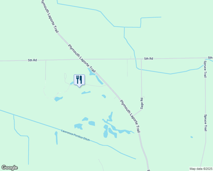 map of restaurants, bars, coffee shops, grocery stores, and more near 5197 Plymouth Laporte Trail in Plymouth