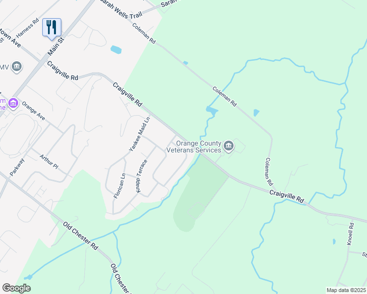 map of restaurants, bars, coffee shops, grocery stores, and more near 4 Meadowbrook Lane in Goshen