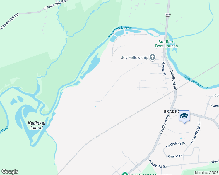 map of restaurants, bars, coffee shops, grocery stores, and more near 105 Bowling Lane in Westerly