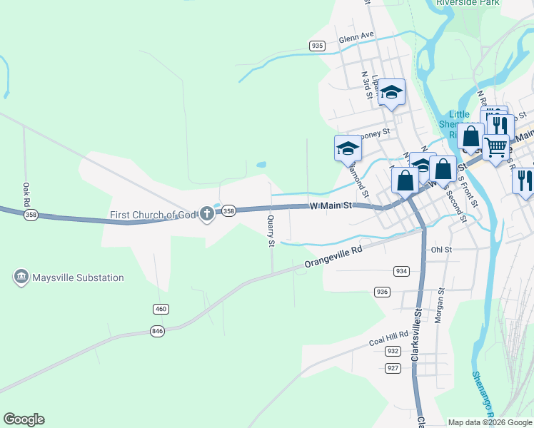 map of restaurants, bars, coffee shops, grocery stores, and more near 164 West Main Street in Greenville