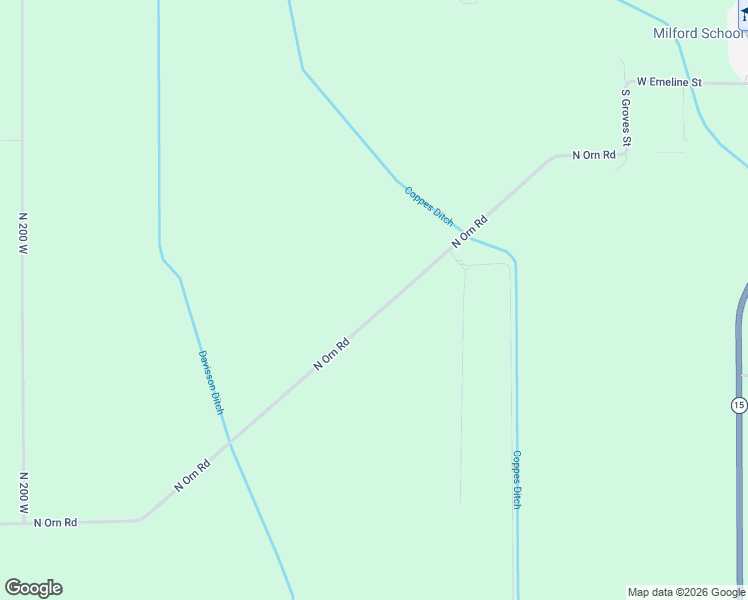 map of restaurants, bars, coffee shops, grocery stores, and more near 11669 North Orn Road in Milford