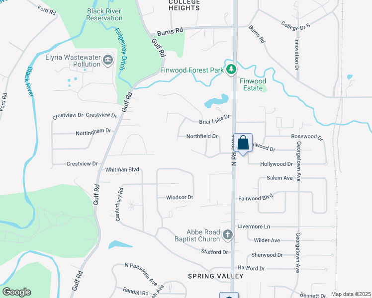 map of restaurants, bars, coffee shops, grocery stores, and more near 188 Meadow Drive in Elyria
