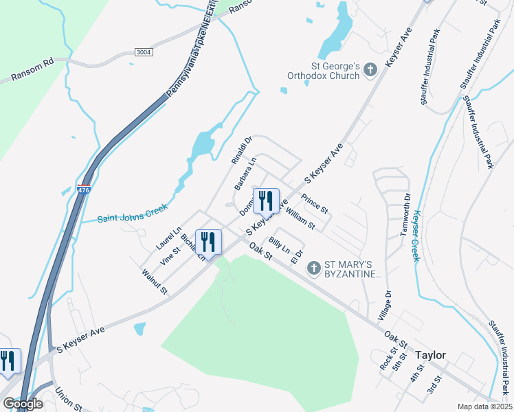 map of restaurants, bars, coffee shops, grocery stores, and more near 489 S Keyser Ave in Taylor