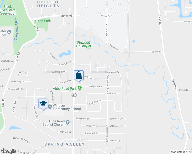 map of restaurants, bars, coffee shops, grocery stores, and more near 820 Sandlewood Drive in Elyria