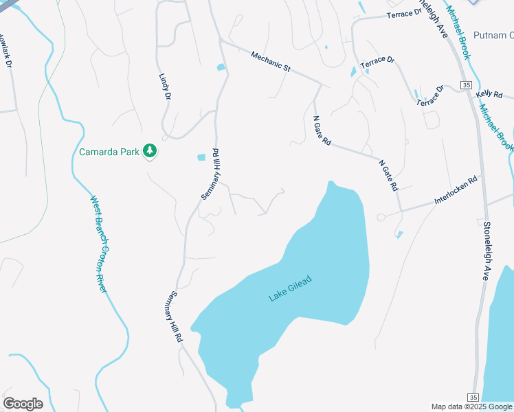 map of restaurants, bars, coffee shops, grocery stores, and more near 47 South Rock Road in Carmel Hamlet