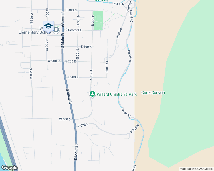 map of restaurants, bars, coffee shops, grocery stores, and more near 556 South 300 East in Willard