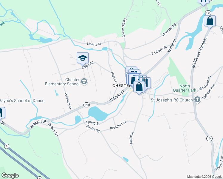 map of restaurants, bars, coffee shops, grocery stores, and more near 11 High Street in Chester