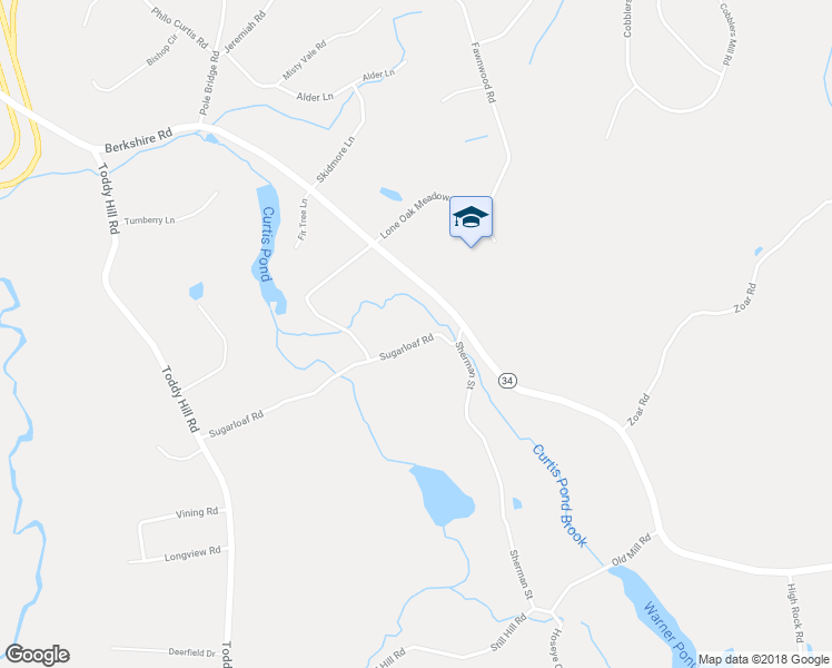 map of restaurants, bars, coffee shops, grocery stores, and more near 25 Sugarloaf Road in Newtown