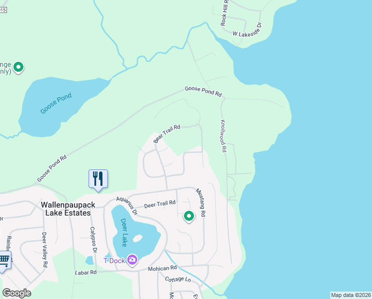 map of restaurants, bars, coffee shops, grocery stores, and more near 17 Blue Bird Court in Hawley