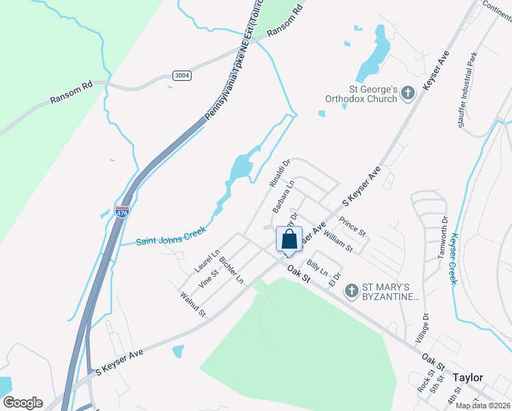 map of restaurants, bars, coffee shops, grocery stores, and more near 113 Rinaldi Drive in Taylor