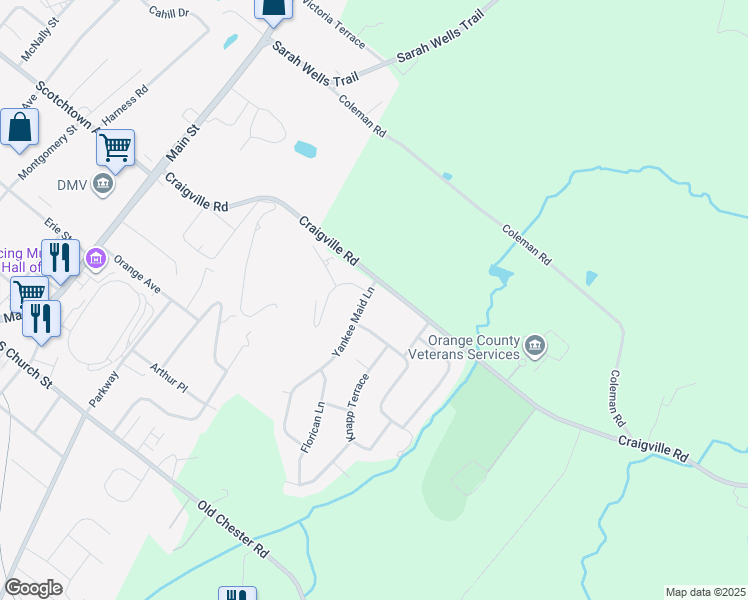 map of restaurants, bars, coffee shops, grocery stores, and more near 4 Yankee Maid Ln in Goshen