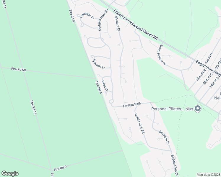 map of restaurants, bars, coffee shops, grocery stores, and more near 20 Swan Lane in Edgartown