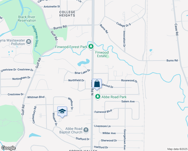 map of restaurants, bars, coffee shops, grocery stores, and more near 773 Abbe Road North in Elyria