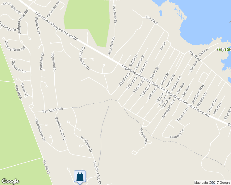 map of restaurants, bars, coffee shops, grocery stores, and more near 71 22nd Street South in Edgartown