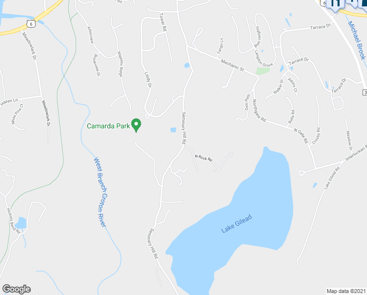 map of restaurants, bars, coffee shops, grocery stores, and more near 6 North Rock Road in Carmel