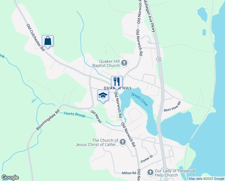 map of restaurants, bars, coffee shops, grocery stores, and more near in Waterford
