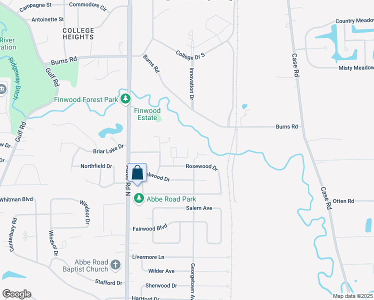 map of restaurants, bars, coffee shops, grocery stores, and more near 820 Rosewood Drive in Elyria