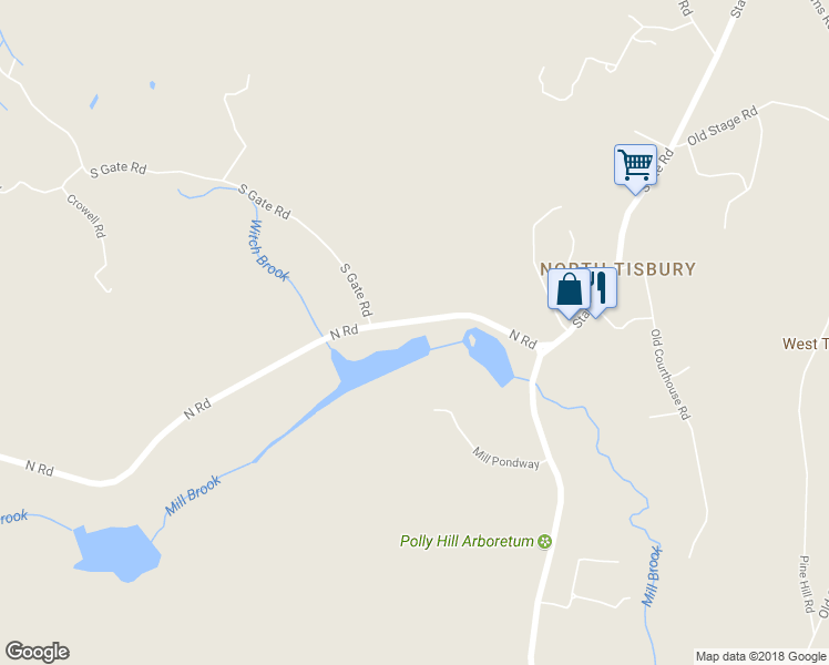 map of restaurants, bars, coffee shops, grocery stores, and more near 44 West Avenue in Oak Bluffs