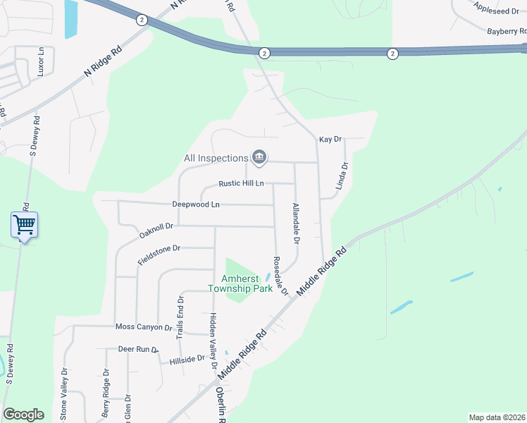 map of restaurants, bars, coffee shops, grocery stores, and more near 301 Deepwood Lane in Amherst