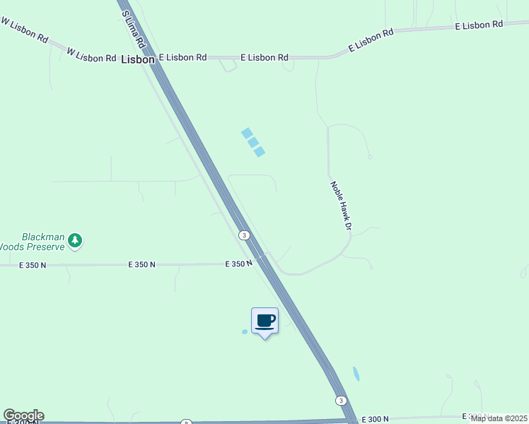 map of restaurants, bars, coffee shops, grocery stores, and more near 2879-2941 South Lima Road in Kendallville