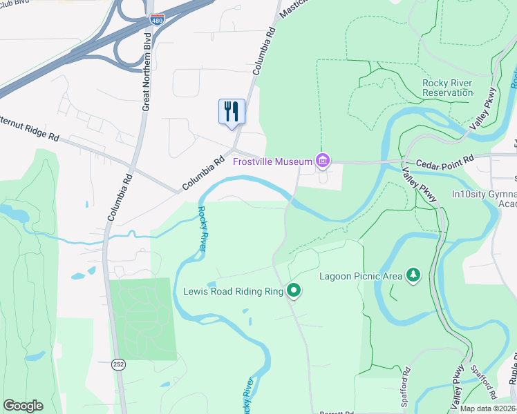 map of restaurants, bars, coffee shops, grocery stores, and more near 25016 Rainbow Drive in North Olmsted