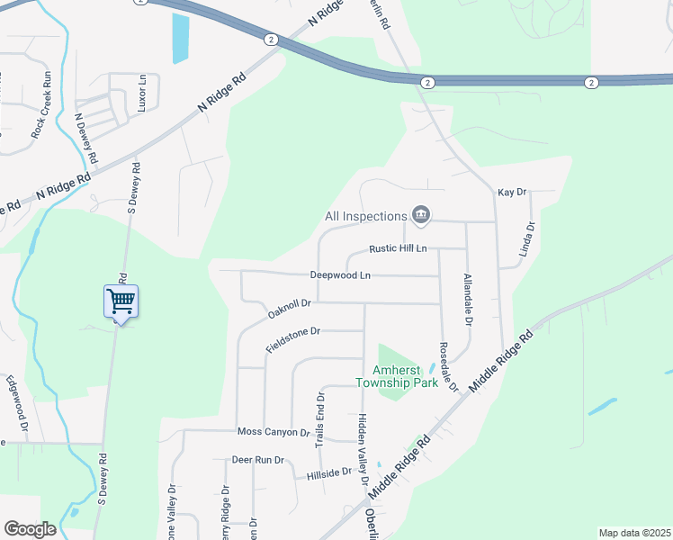 map of restaurants, bars, coffee shops, grocery stores, and more near 322 Deepwood Lane in Amherst