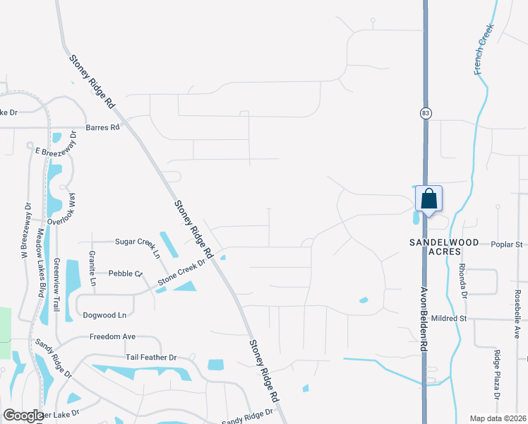 map of restaurants, bars, coffee shops, grocery stores, and more near 6022 Covey Drive in North Ridgeville