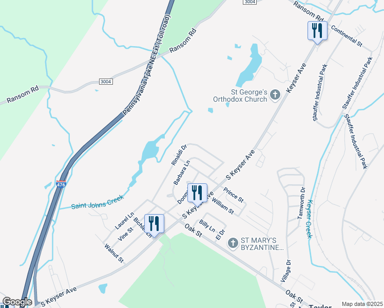 map of restaurants, bars, coffee shops, grocery stores, and more near 11 Barbara Ln in Taylor