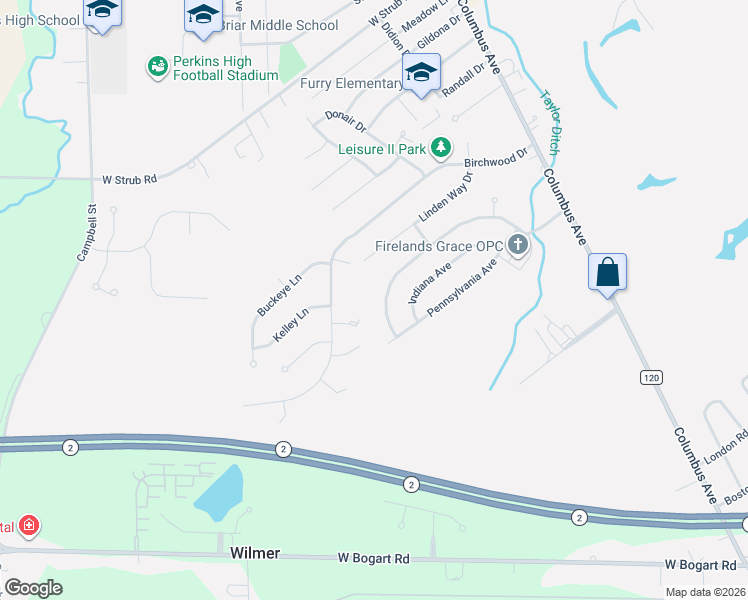 map of restaurants, bars, coffee shops, grocery stores, and more near 501 Michigan Avenue in Sandusky