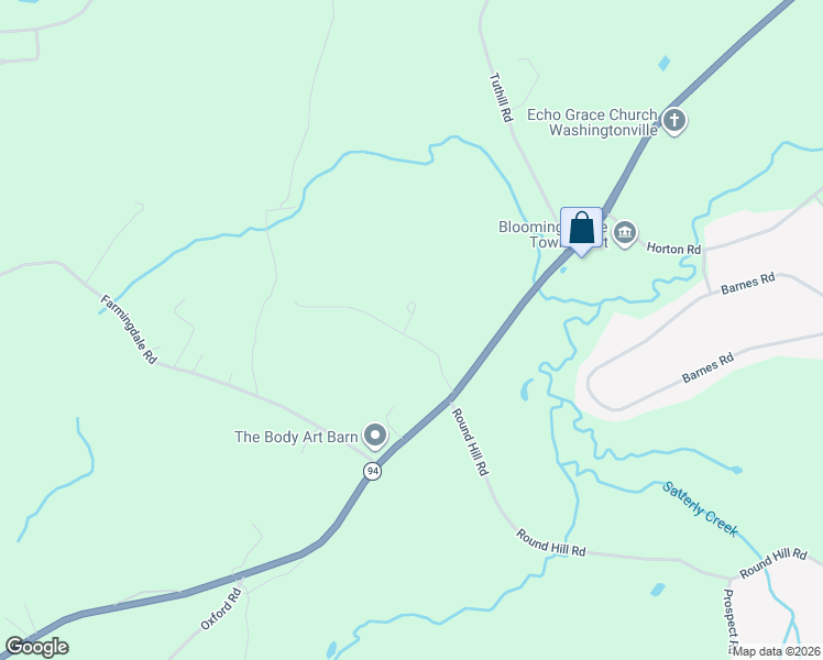 map of restaurants, bars, coffee shops, grocery stores, and more near 10 Old Dominion Road in Blooming Grove