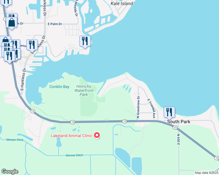map of restaurants, bars, coffee shops, grocery stores, and more near 5971 East George Street in Syracuse