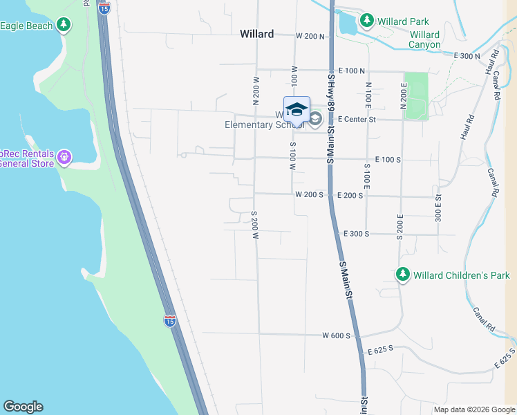 map of restaurants, bars, coffee shops, grocery stores, and more near 245 South 200 West in Willard