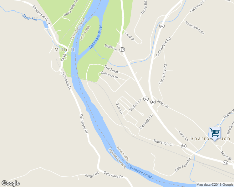 map of restaurants, bars, coffee shops, grocery stores, and more near 17 Highland Avenue in Sparrow Bush